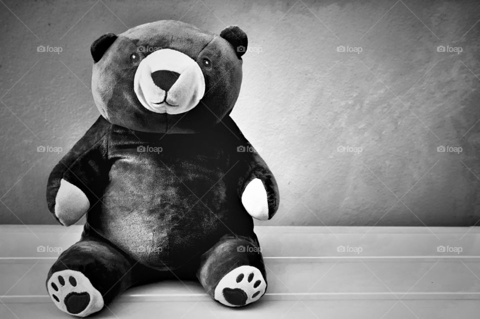 Teddy bear isolated on black background 