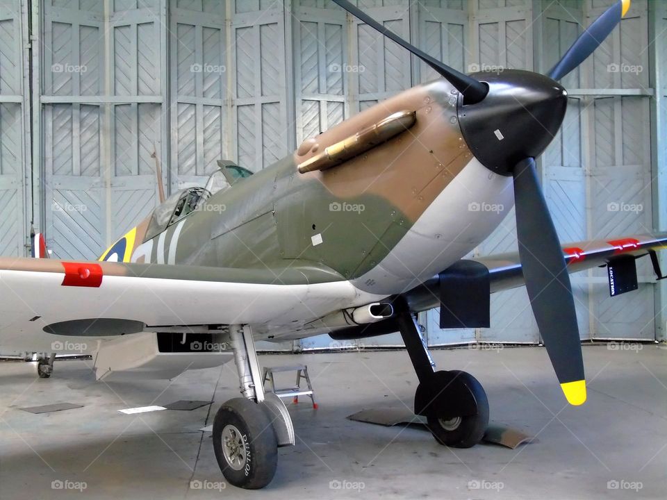 Supermarine Spitfire, airplane display in Duxford, UK