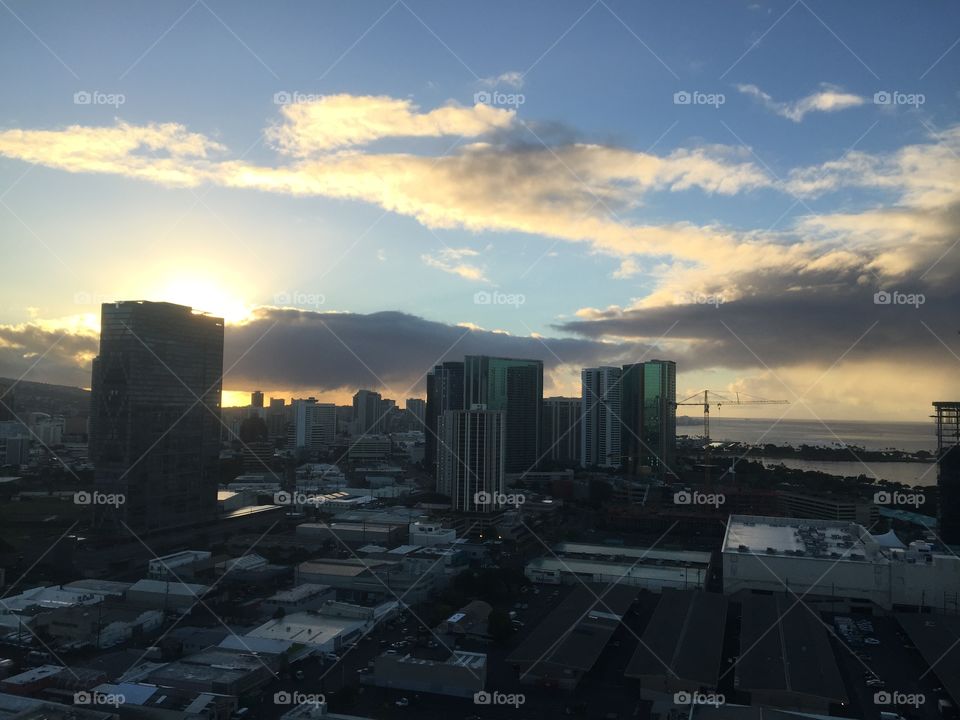 Sunrise over Honolulu