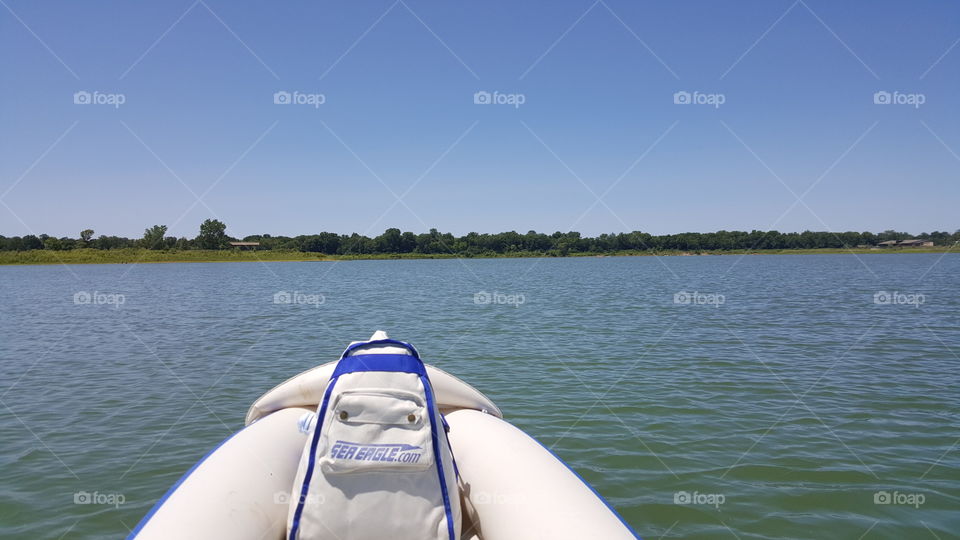 paddling a sea eagle kayak