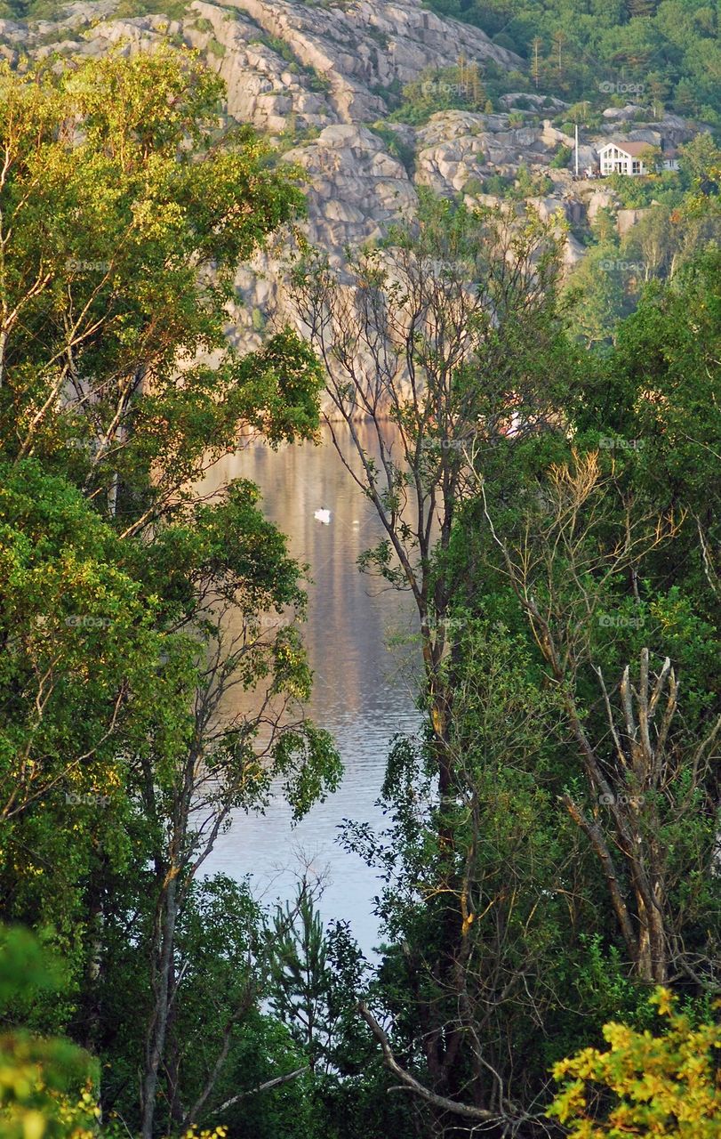 View of boat in lake