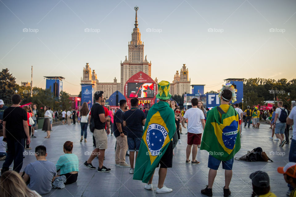 FIFA Fan Fest in Moscow, Russia, Brazil vs Serbia, 27 June 2018