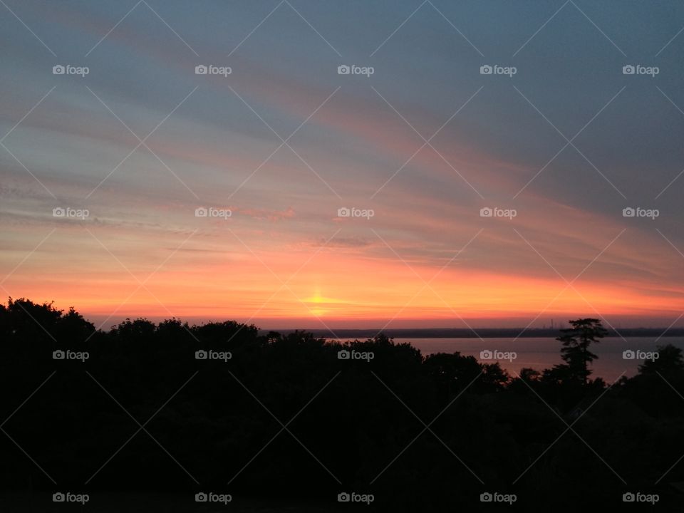 Sunset over the Solent. Taken from the Isle of Wight