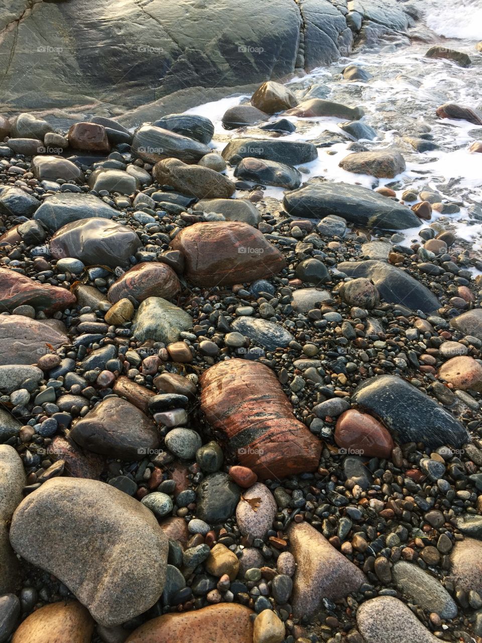 Pebbles on shore