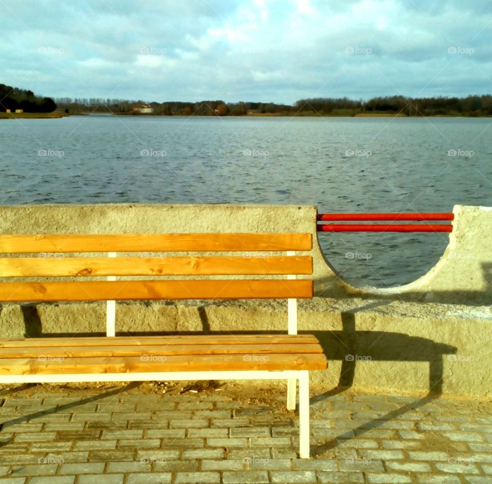 Bench, Water, Lake, No Person, River