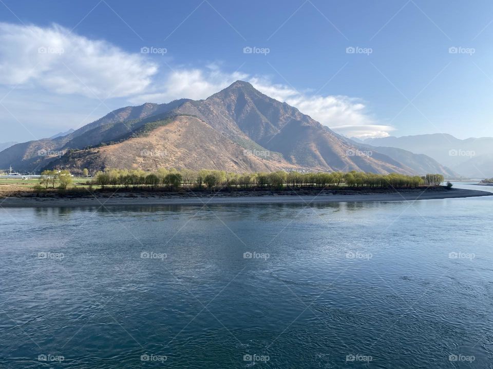 Mountain by the river