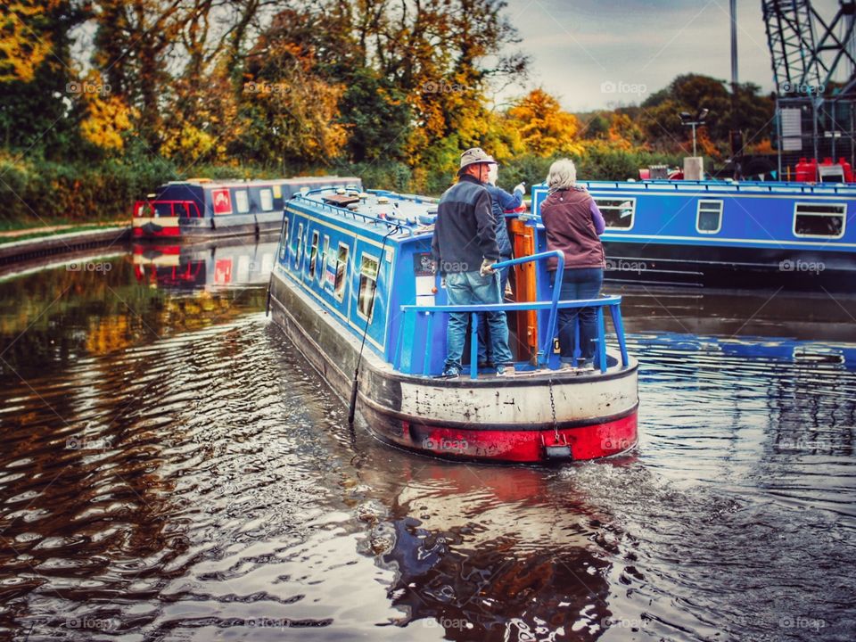 Canal. Narrow boat 