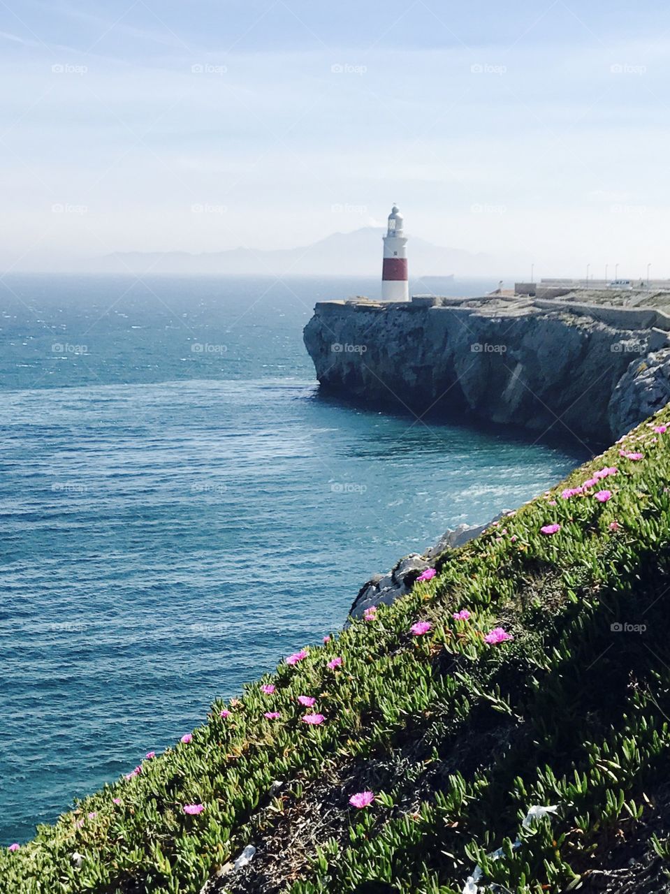 Lighthouse in Gibraltar, travel, Mediterranean Sea