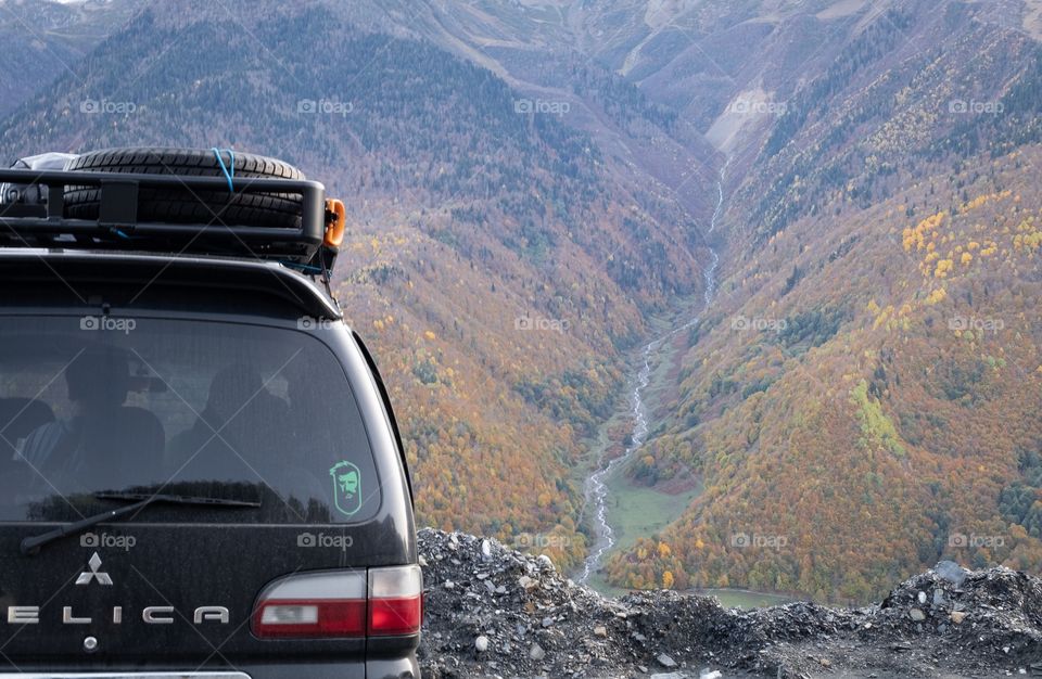 Beautiful autumn on the roadway in Georgia 
