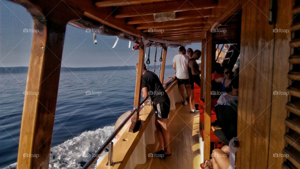 Inside amazing traditional ship, Croatia