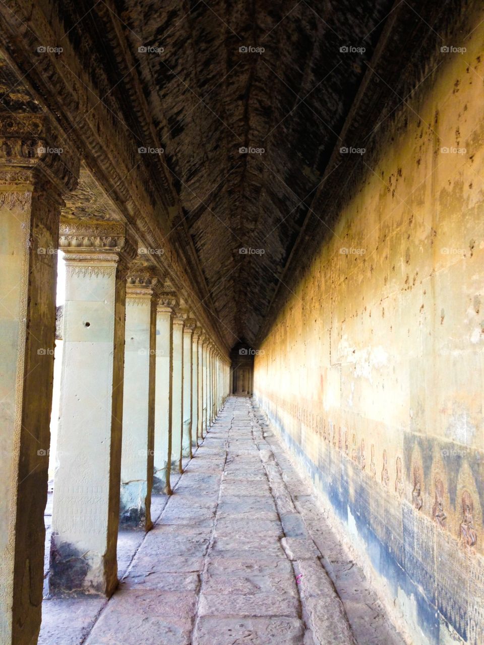 Hallway . Hallway in Angkor Wat, Cambodia