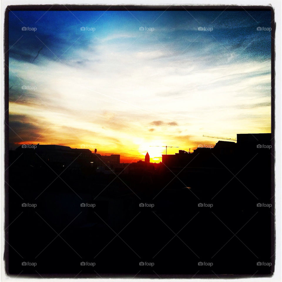 Sunset over citycenter