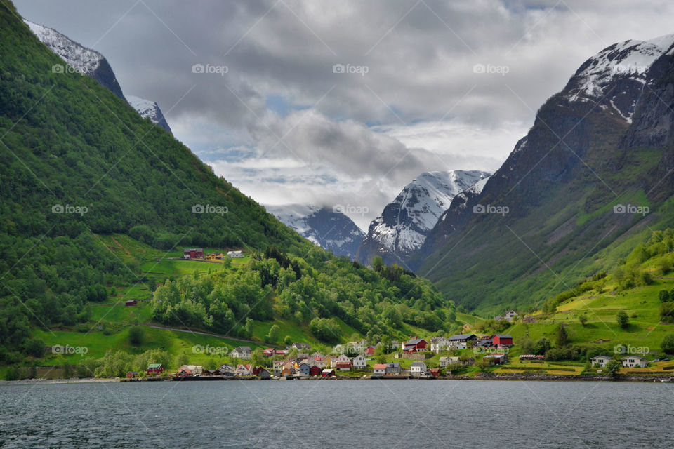 View of village during winter