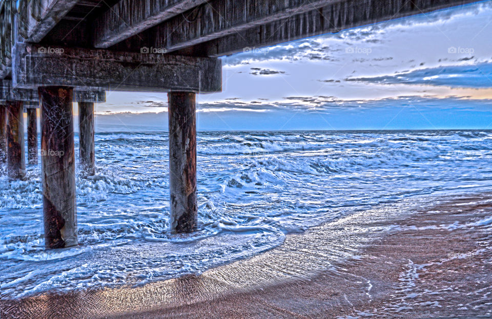 St. Augustine Pier. View from under the pier in historic St. Augustine, Florida