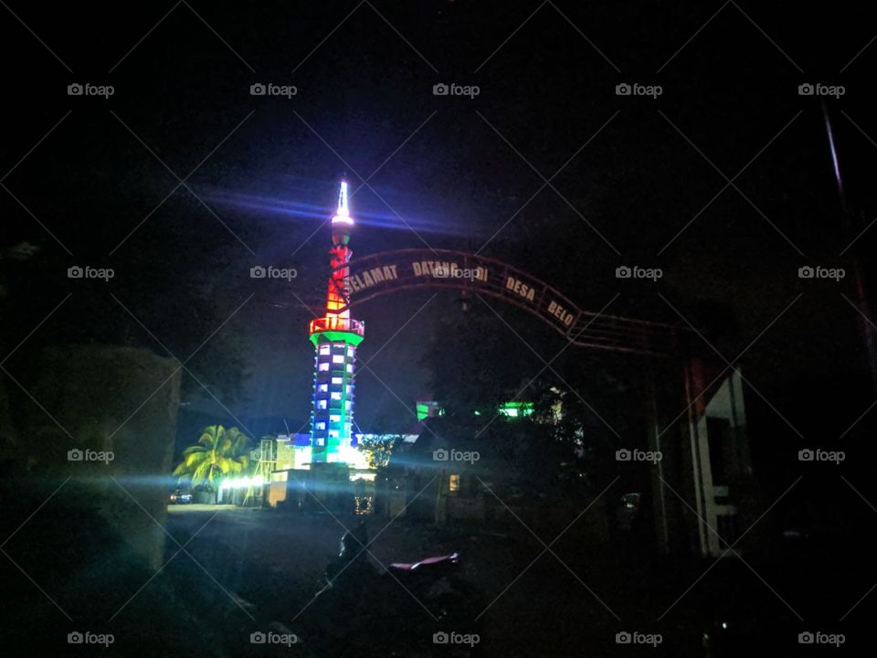 Beautiful gate with light in night day