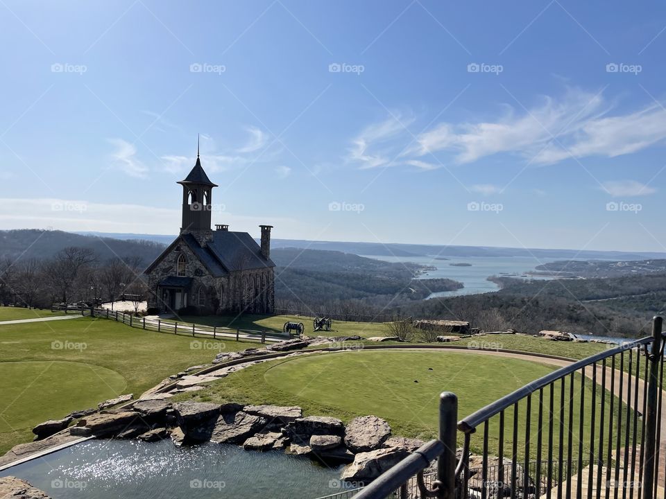 Church on a hill. 