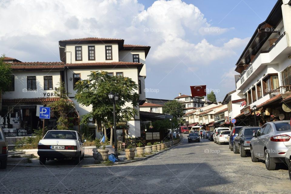 streets around Ankara castle in Turkey overlooking the city