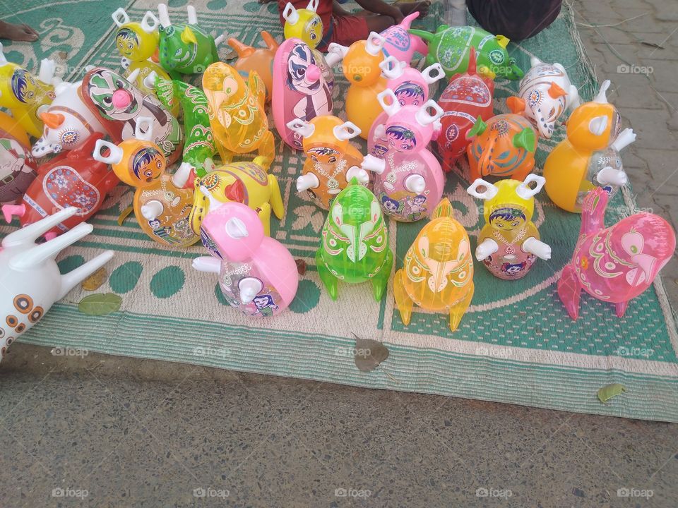 colorful plastic toys