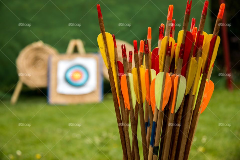 Close-up of arrows