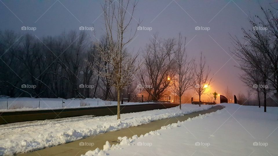 sunset on the bridge