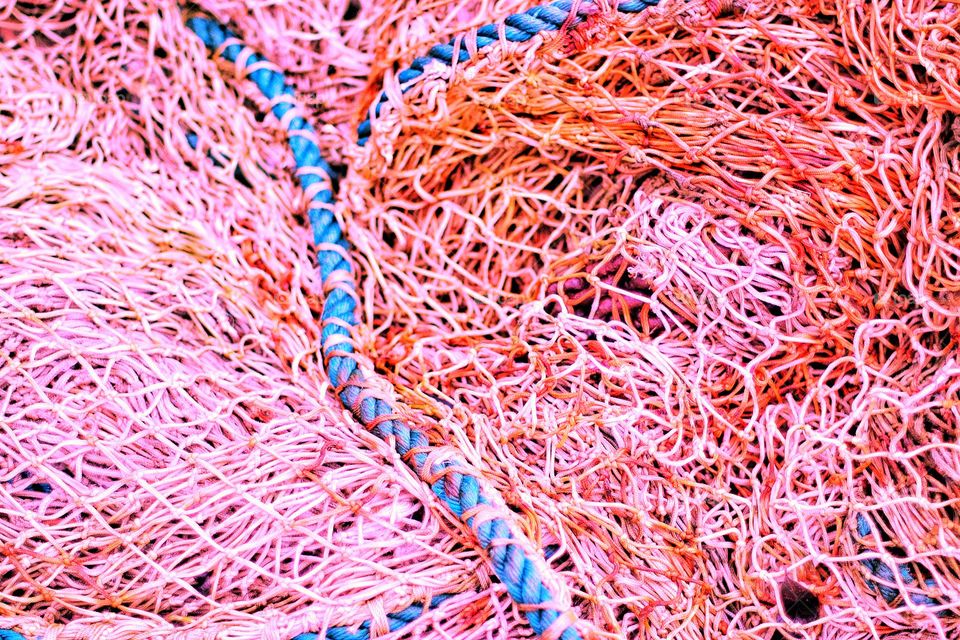 Pink fishing net