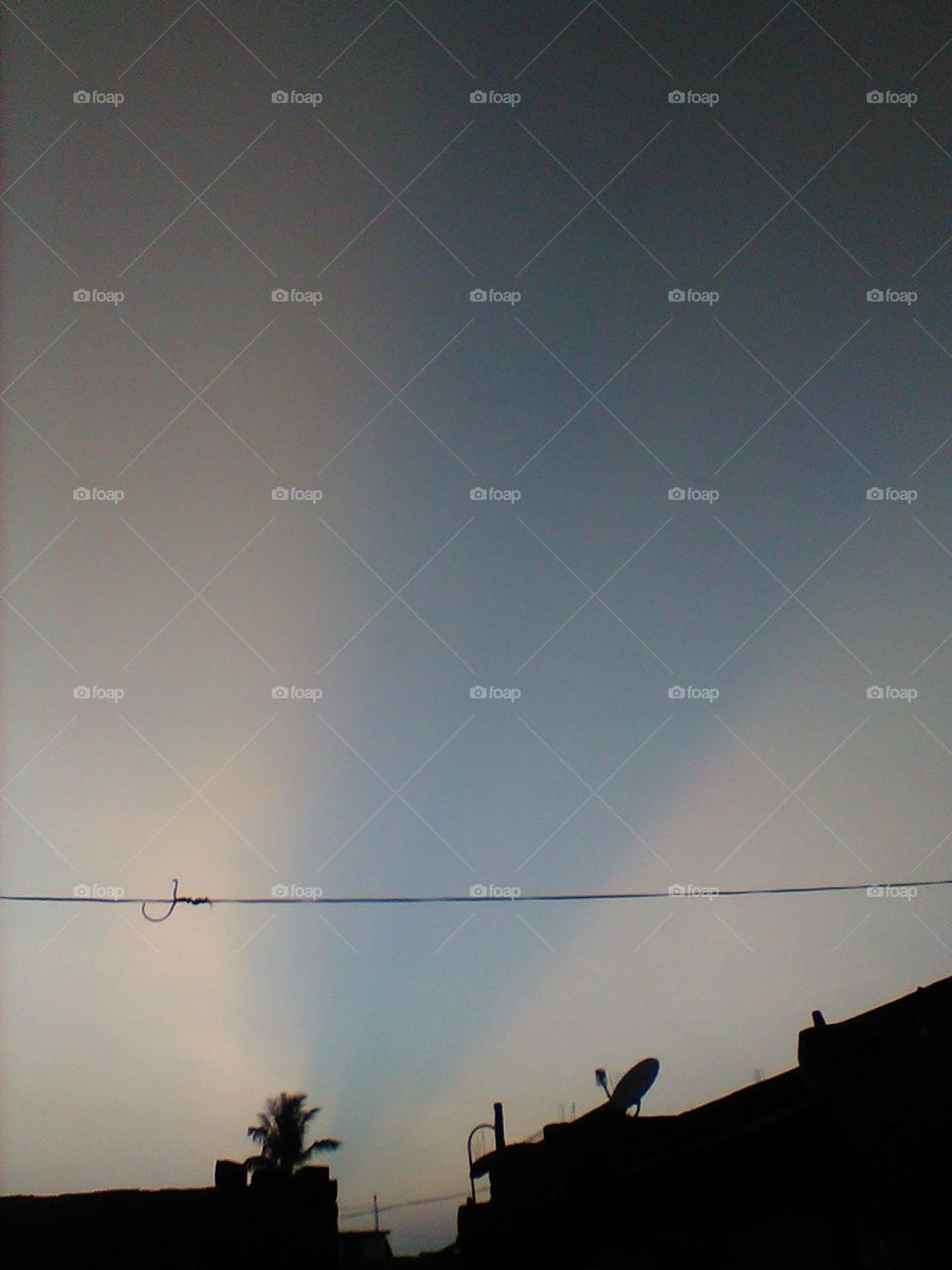 Clean Sky with ray of light...