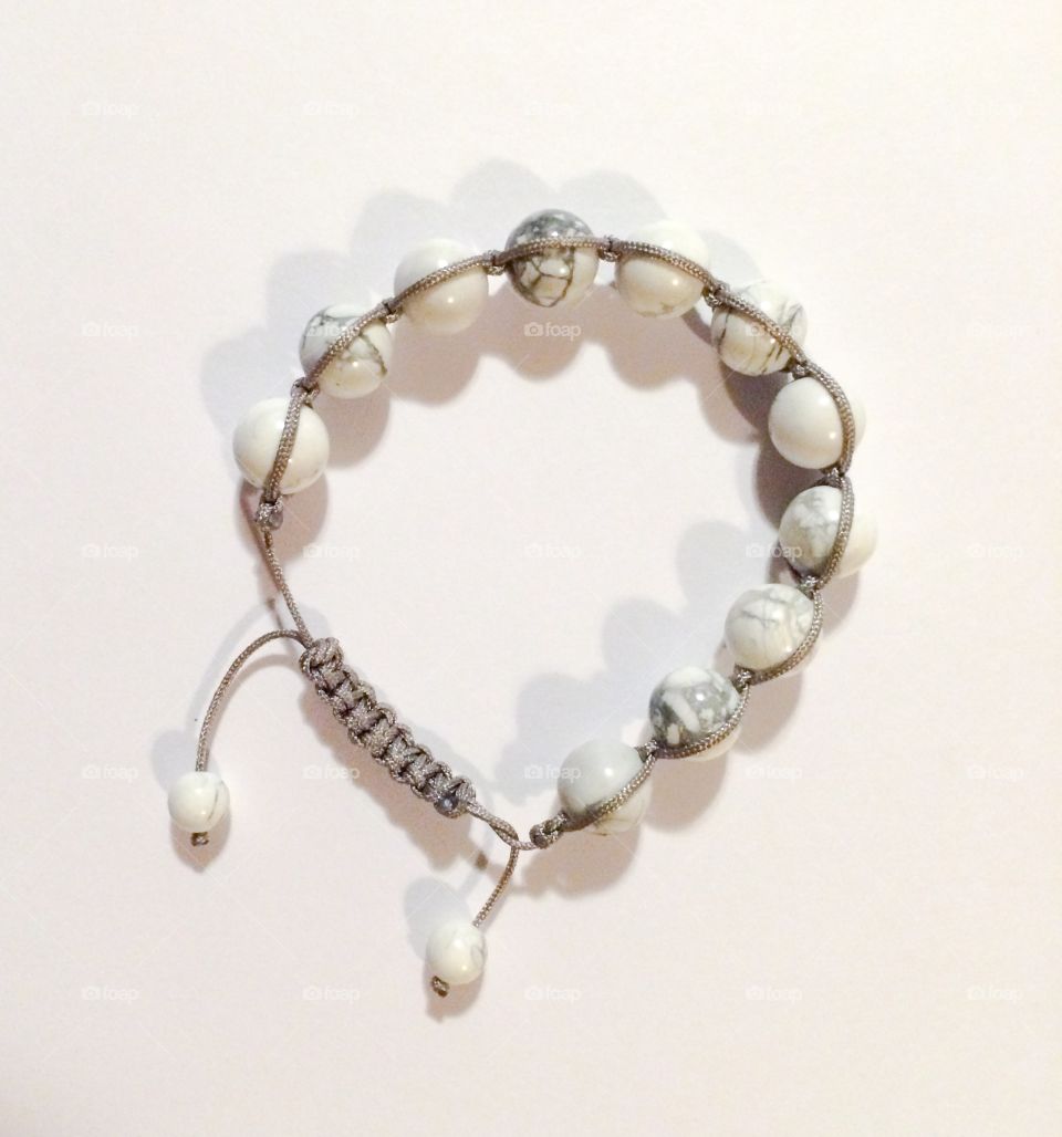 Unique white turquoise handmade bracelet 