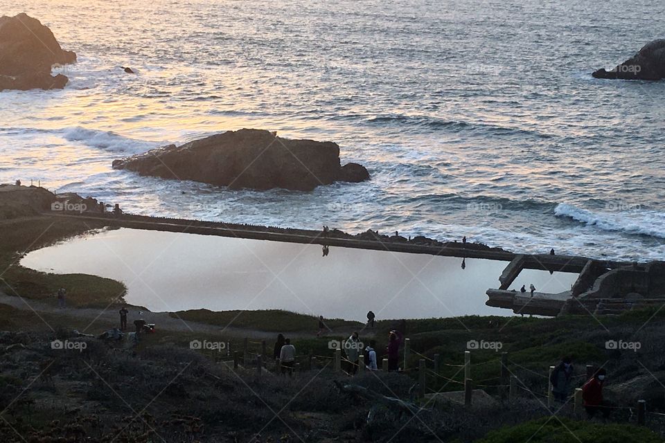 Sutro Baths in sunset