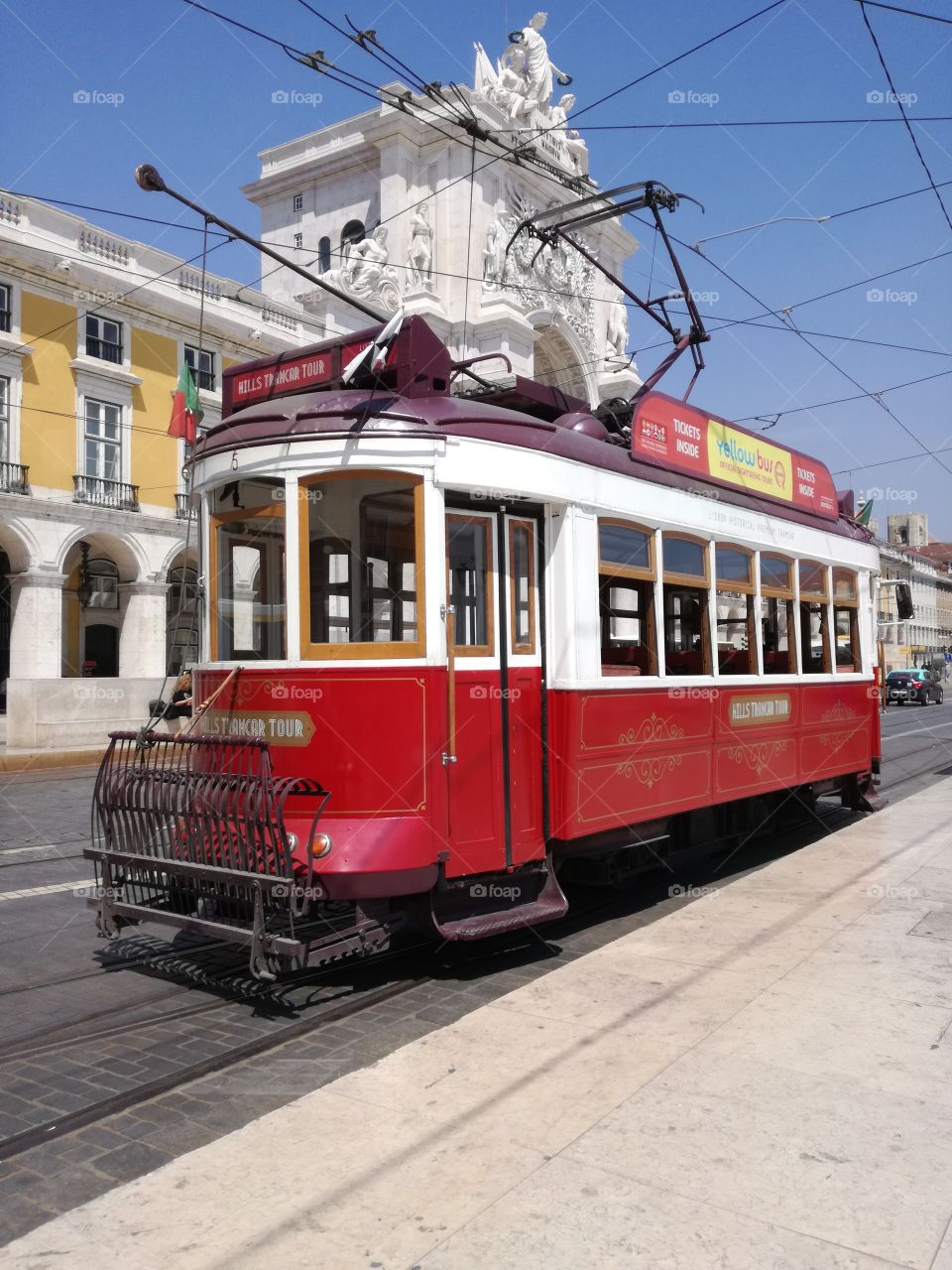 Red Tram in Lissabon Lisbon Lisboa Portugal
Red tram