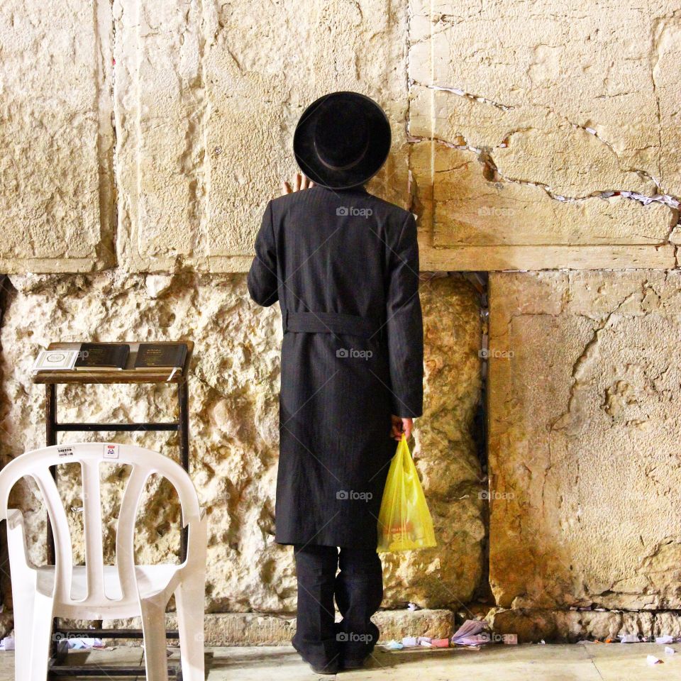 Hasid Praying at the Wailing Wall.