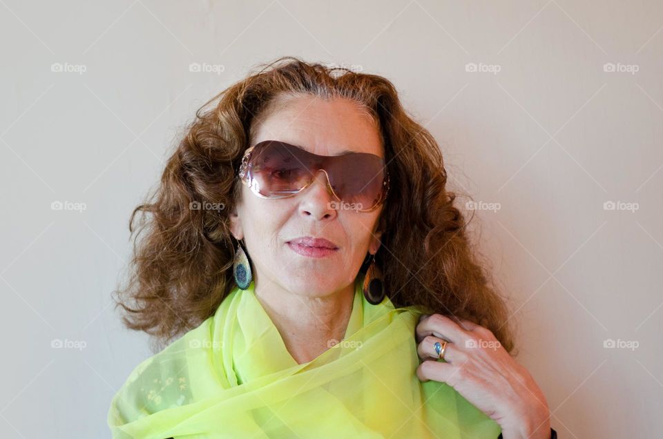 Stylish Older Woman Wearing Sunglasses