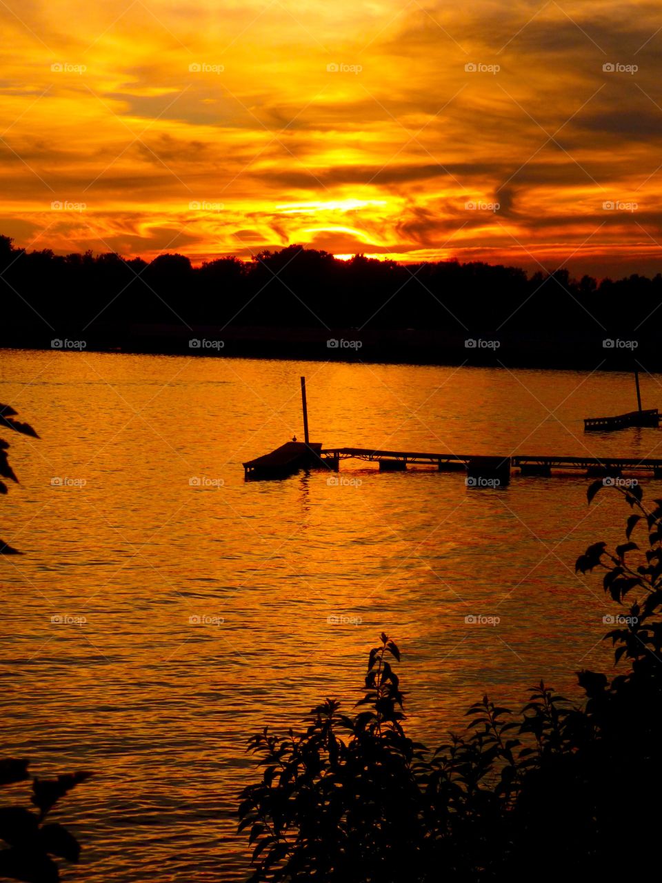 Indiana pier at sunset