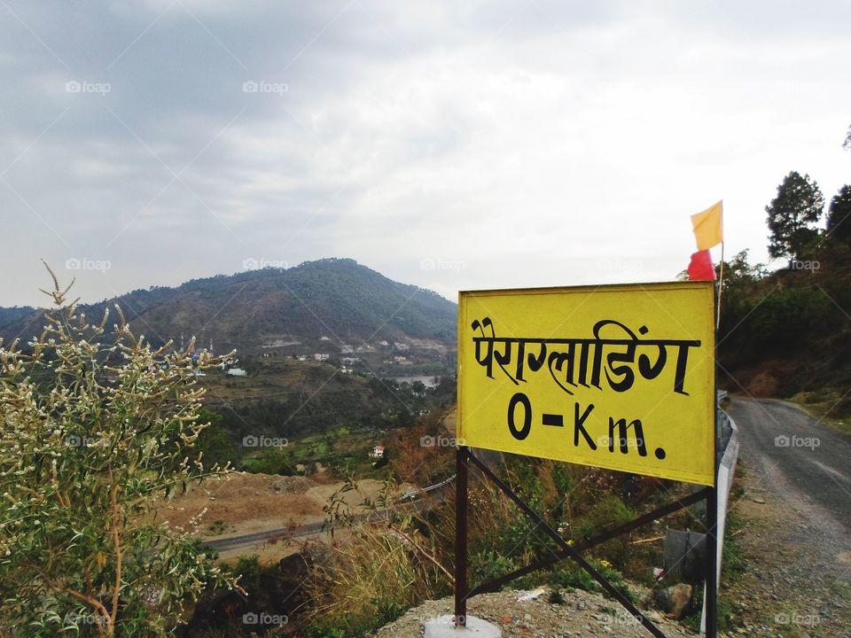 Paragliding sign board