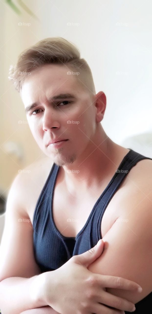 blond comb over fade