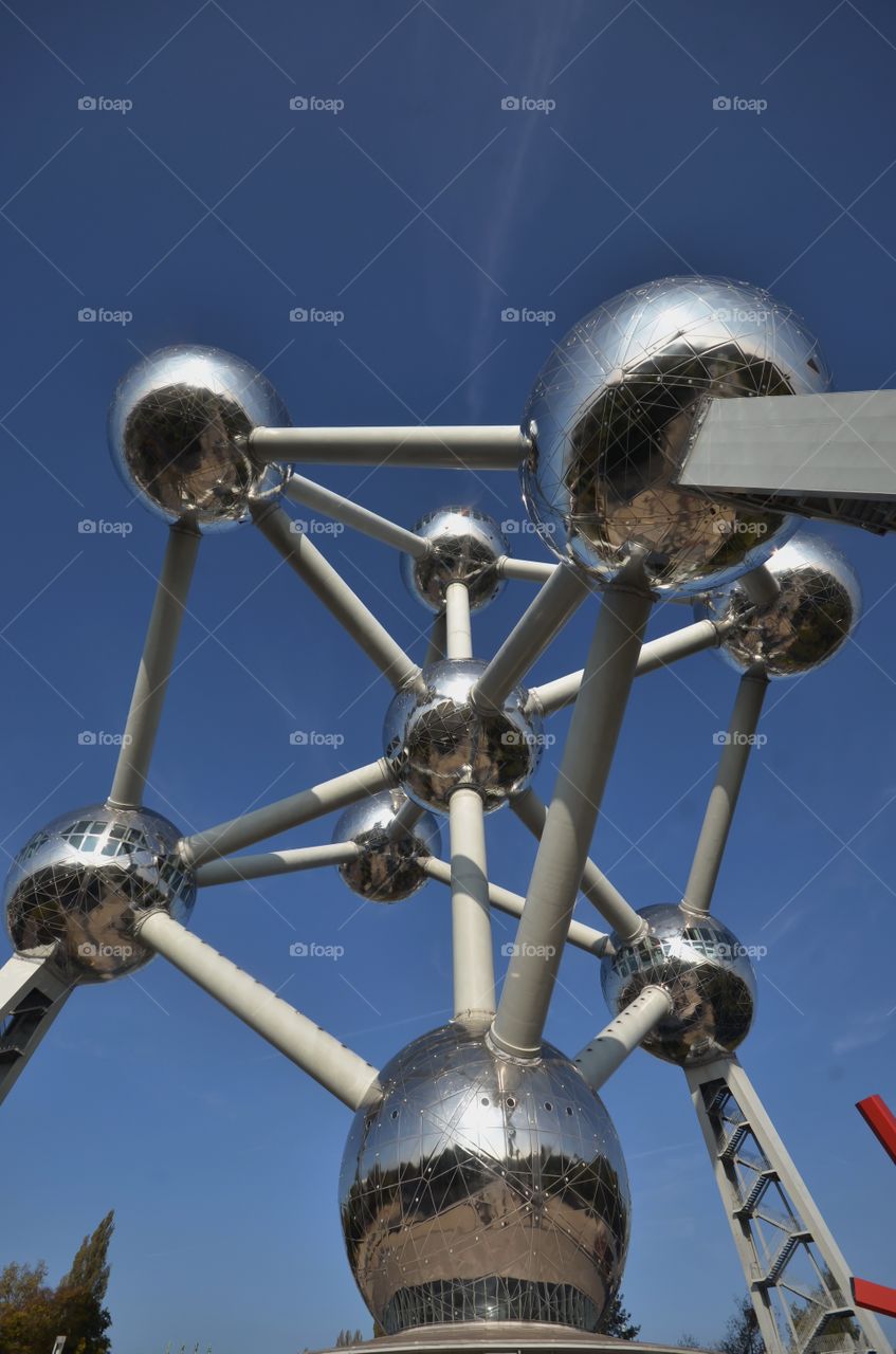 Low angle view of a atomium brussels, belgium