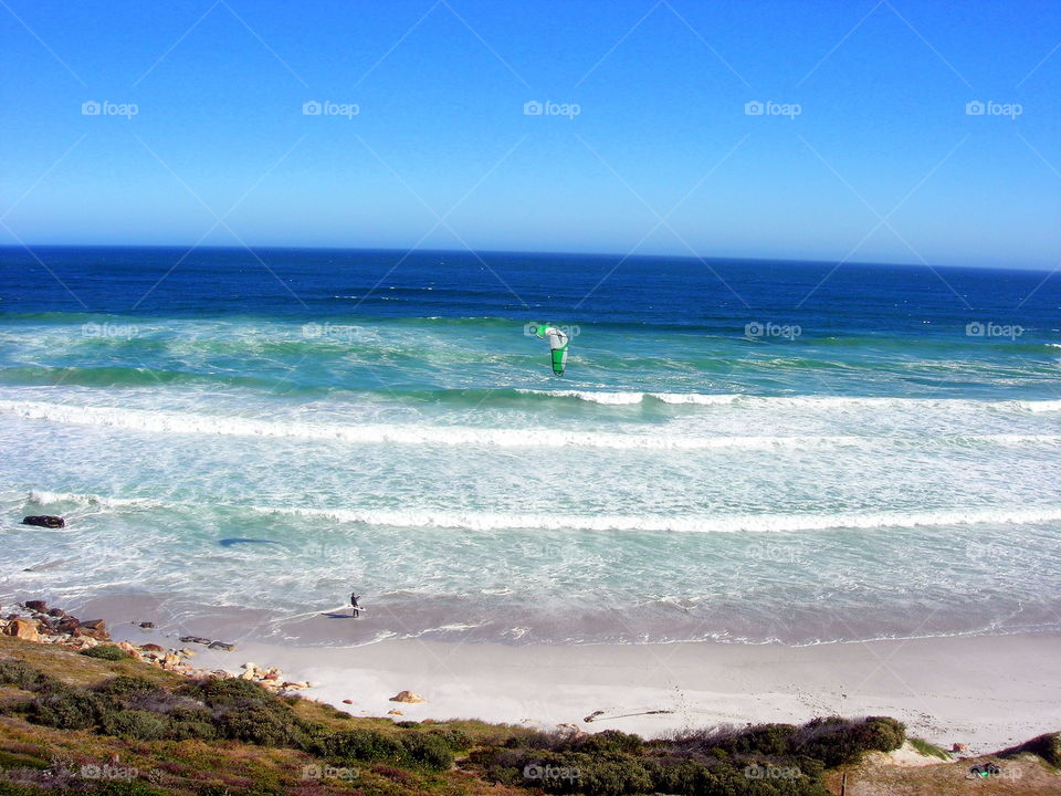 wind surfer in the windy beach