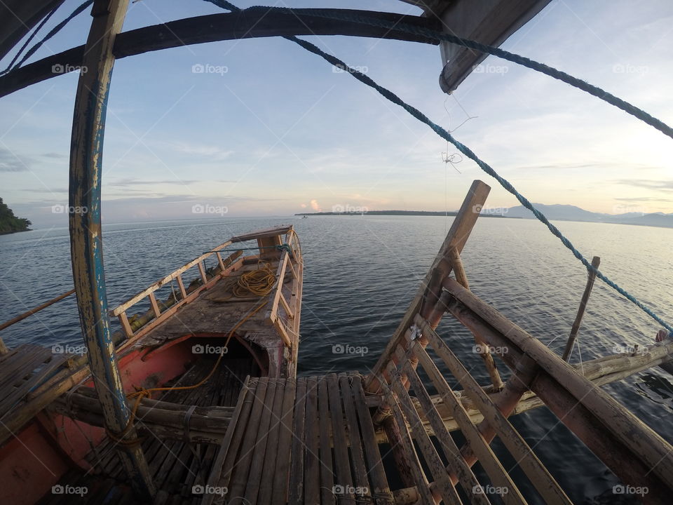 Sailing on an old boat