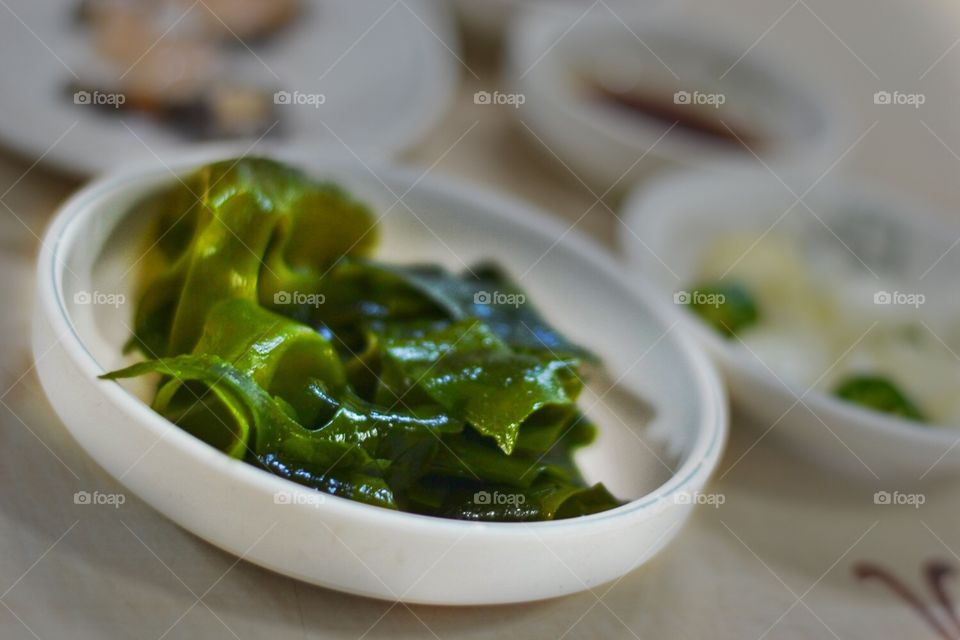 seaweed as an appetizer on Jeju Island in South Korea