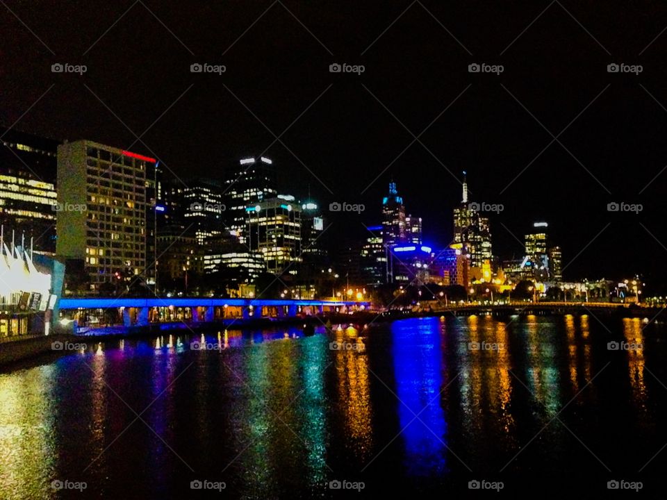 Melbourne CBD at night. Melbourne CBD at night