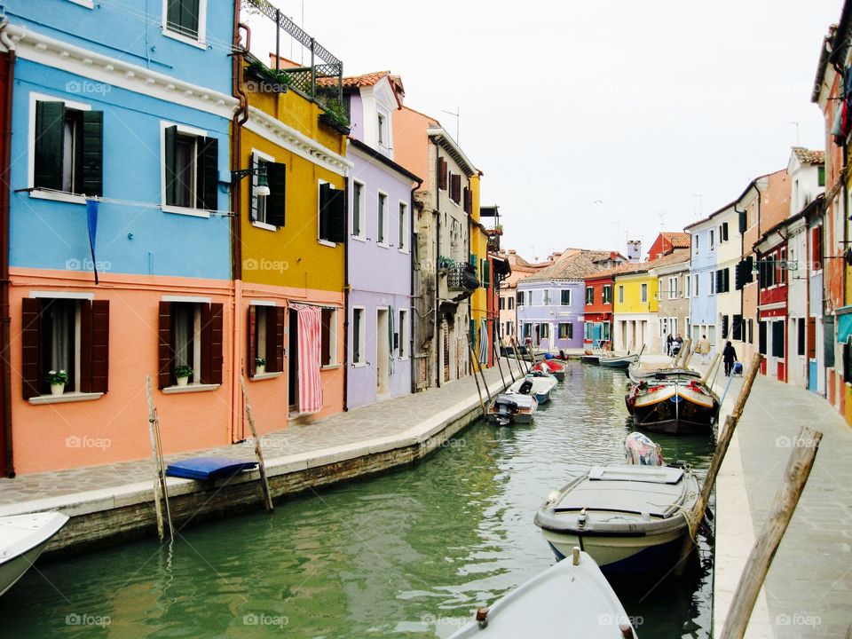 View of Burano canal, Italy