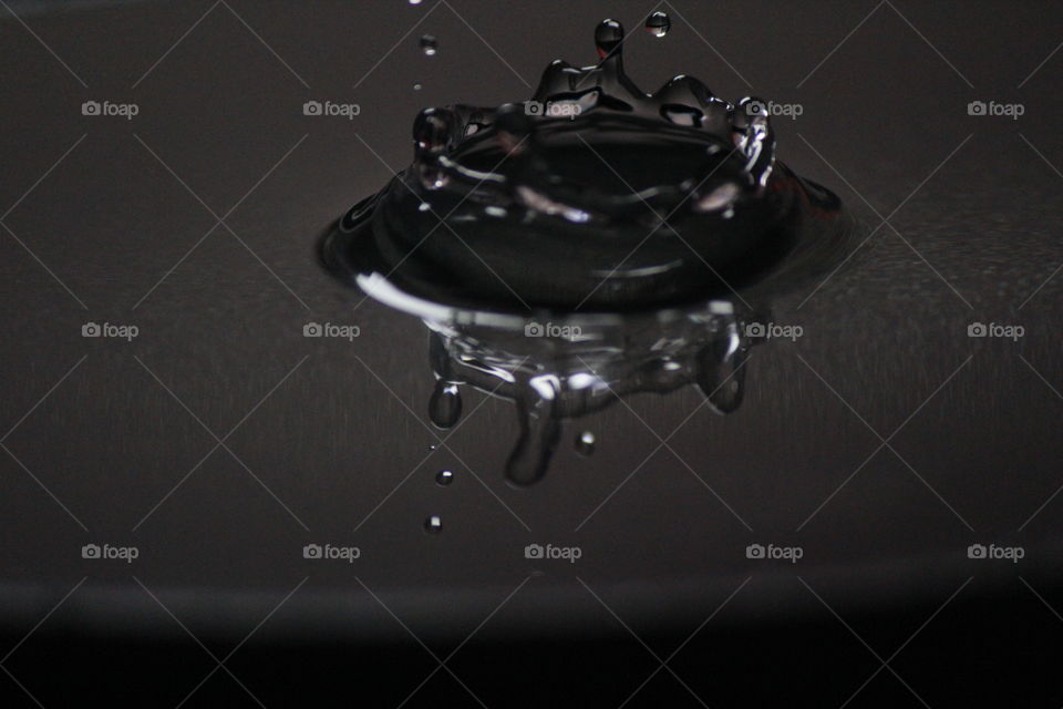 water splash drop black