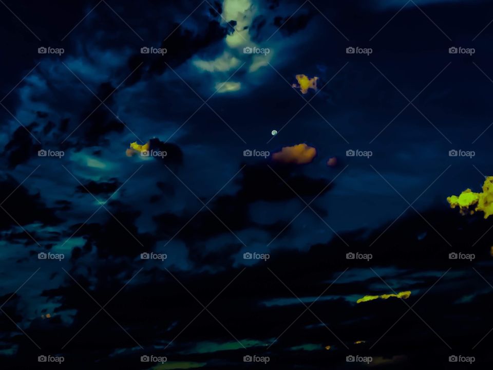 moon on a cloudy morning