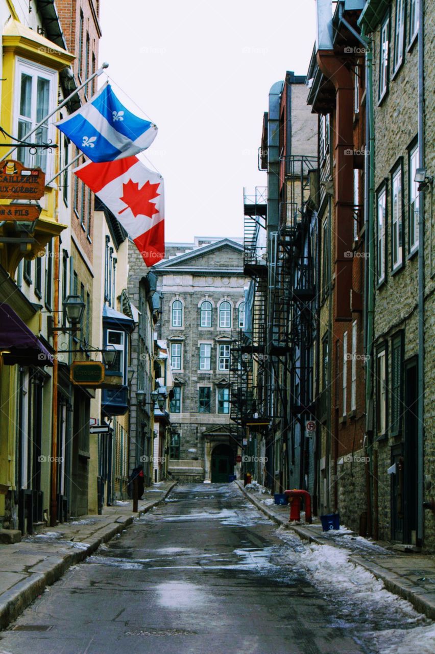 Narrow street old Quebec city