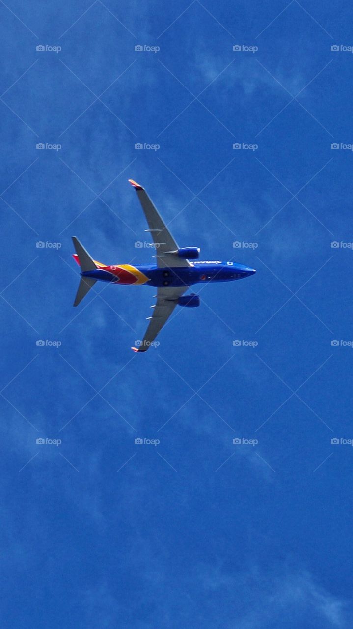 Southwest Airplane Taking Off Over Dallas