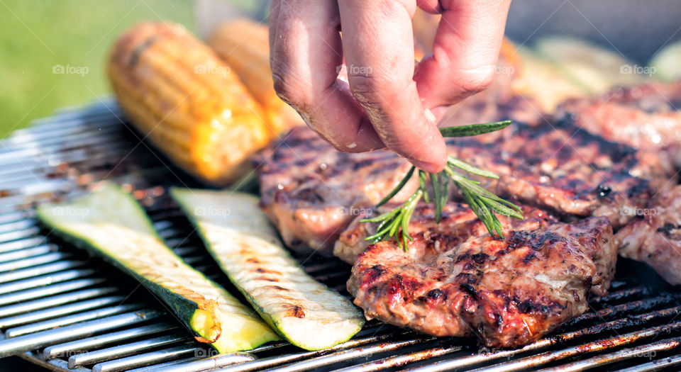 Person cooking food at outdoors