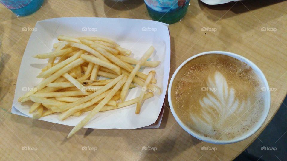 French fries and coffee