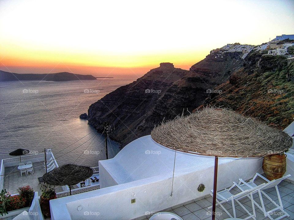 Sunset over Santorini