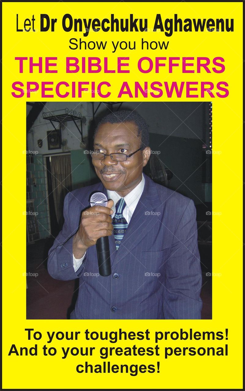Onyechuku showing how the Bible offers specific answers to toughest problems!