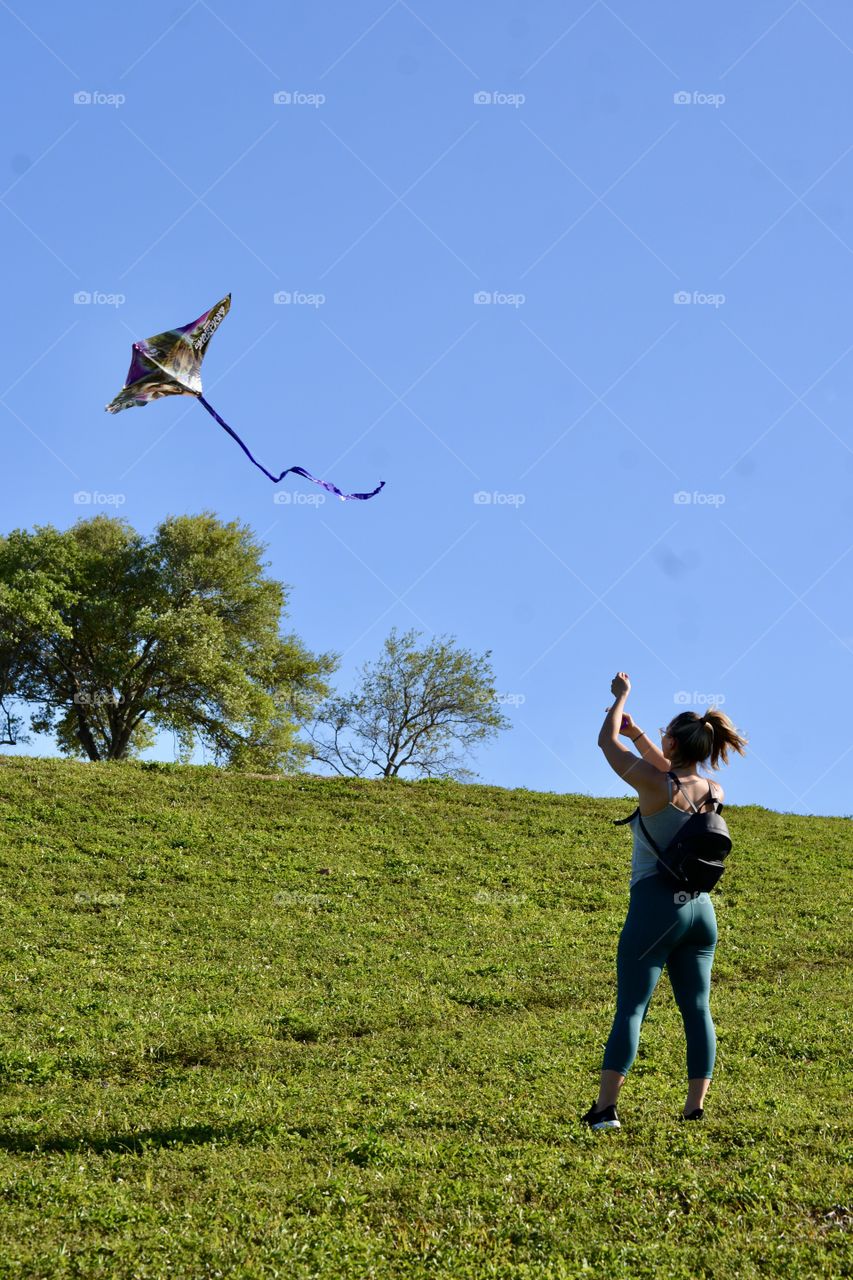 Flying a kite