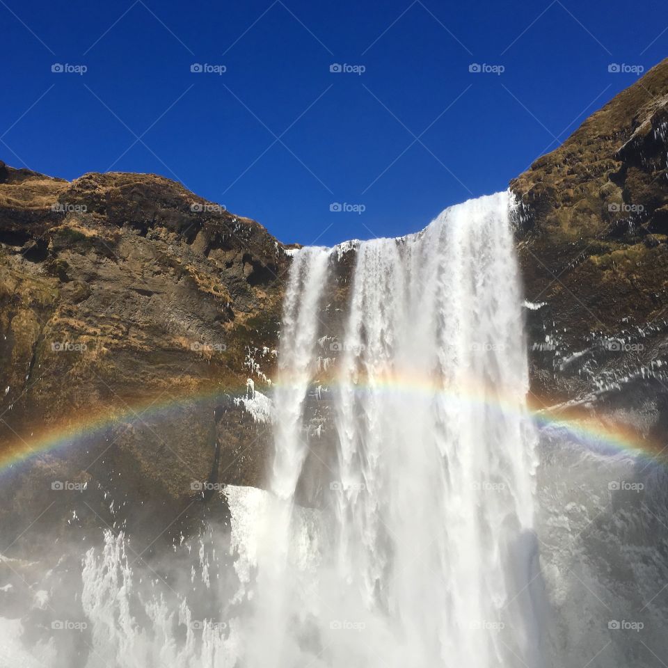 Rainbow and waterfall 